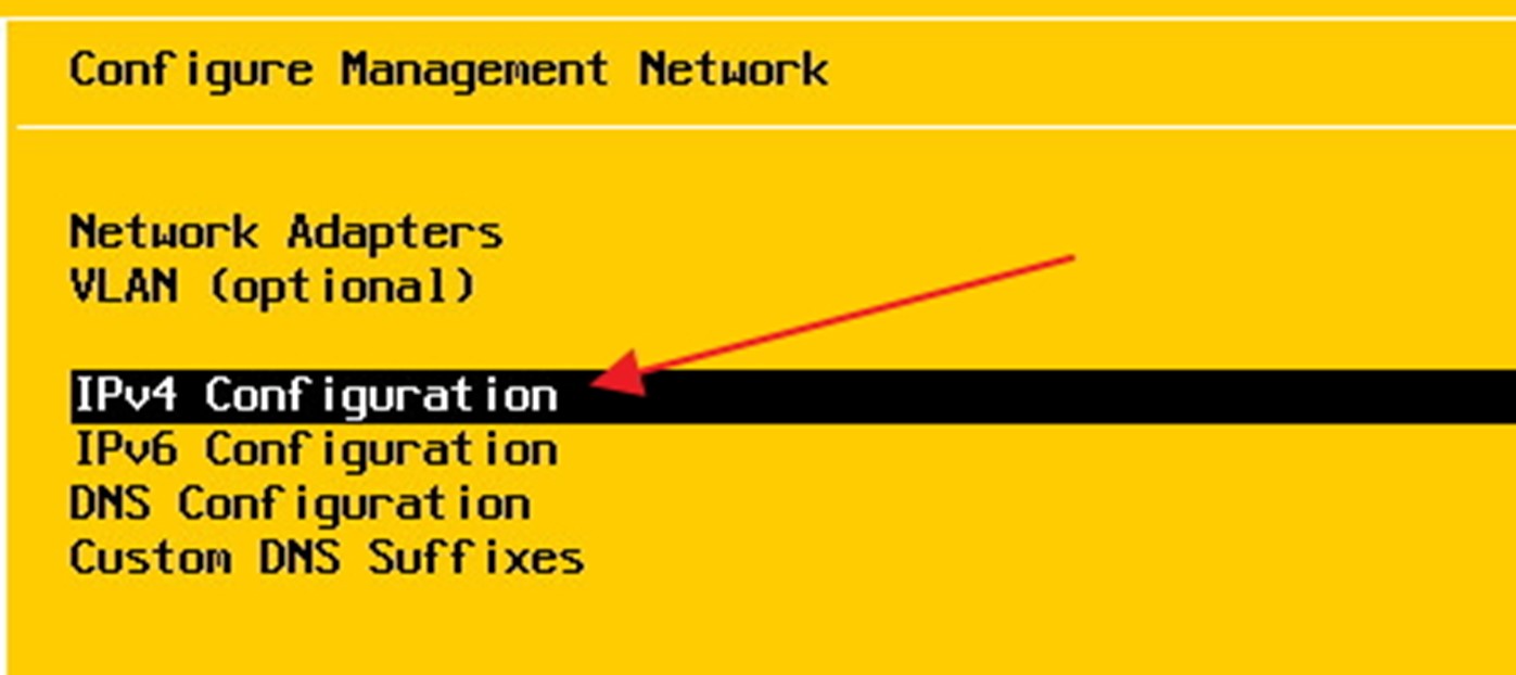 Écran de configuration IPv4